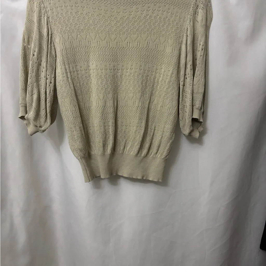 Carly Jean Los Angeles Textured Knit Sweater in Cream - Image 7