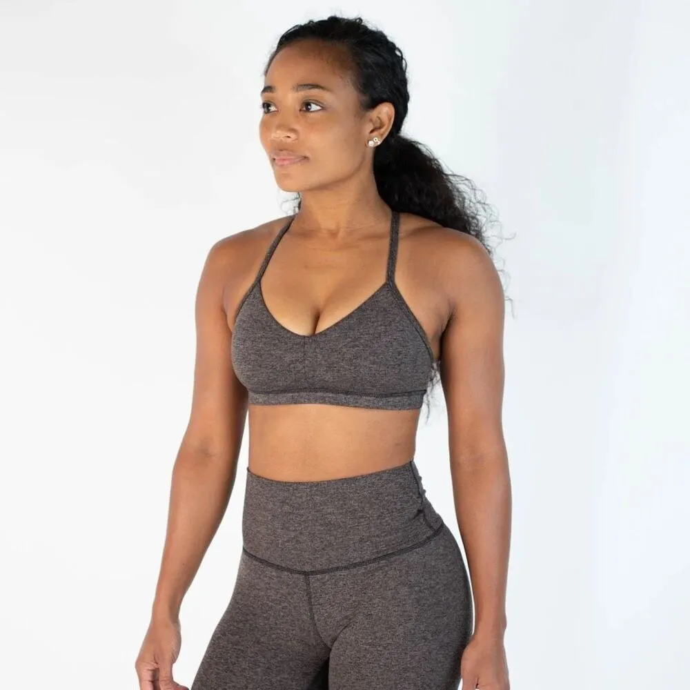 Fleo Reinette Racerback Sports Bra in Limited Edition Taupe Black Size Medium Brown - Image 2