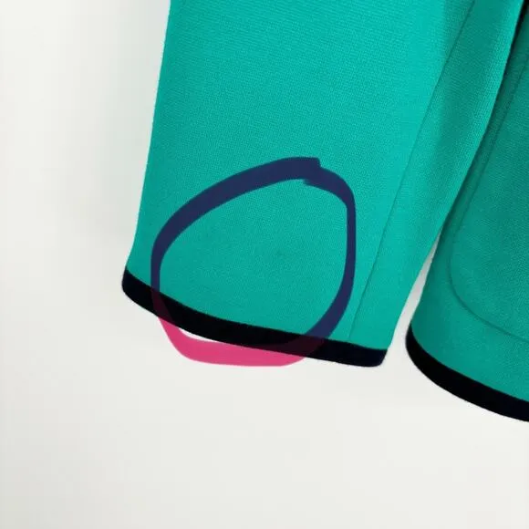 Talbots  Aberdeen Blazer Size 12 Petite Teal Navy‎ Nautical School Boy - Image 7