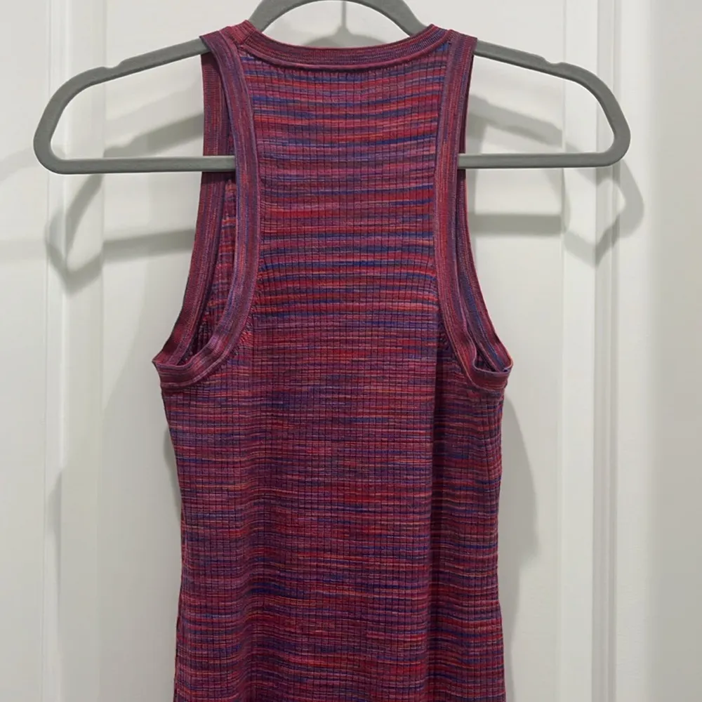 Aritzia Sunday Best Womens Ribbed Sleeveless Sweater Mini Dress Space Dye Sz M Red Size M - Image 6
