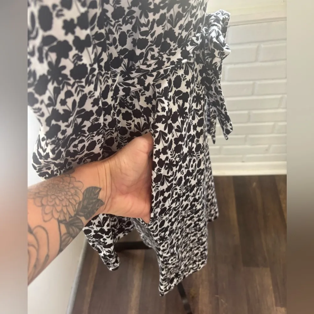 Boden Clara Floral‎ Shirt Dress 6 Workwear Staple Chic Streetwear Preppy Black - Image 5