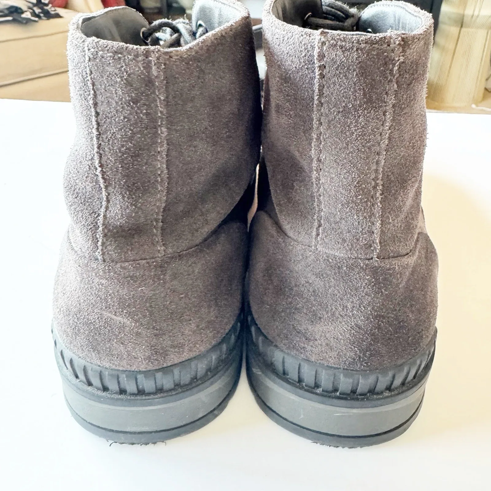 Artefact Clothing Gray Suede Leather Lace Up 5" Ankle Boots Men's Size 12 Fall - Image 9