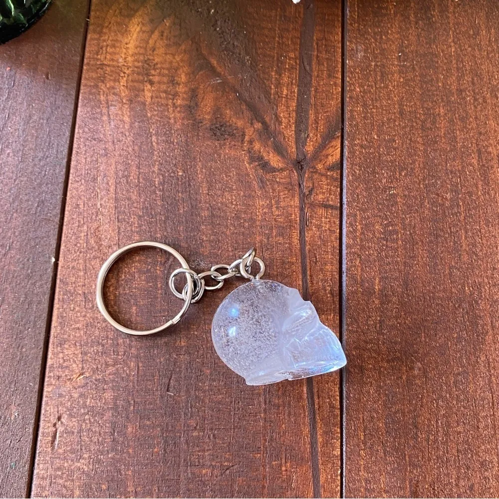 Handmade Resin Clear Bubble Skull 3” Keychain Gothic Backpack Bag Charm NEW White - Image 6