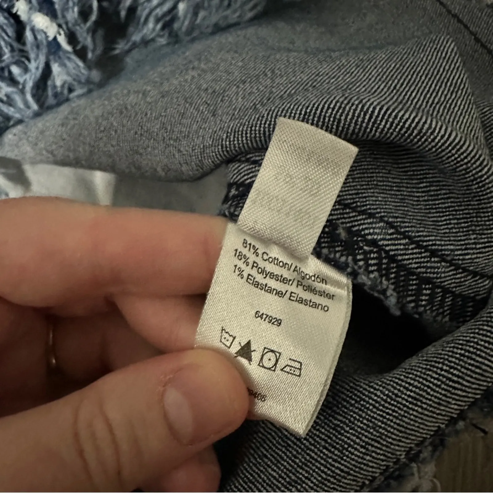 Venus Dark Wash Raw Fringe Hem High Waist A-Line Denim‎ Mini Skirt Size 4 - Image 4