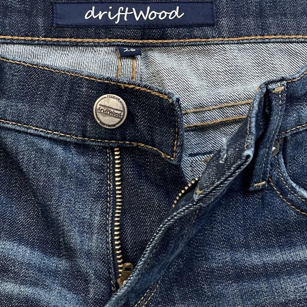 Driftwood SZ 26 Jeans Low-Rise Floral Embroidered Distressed Whiskered Sundance - Image 10