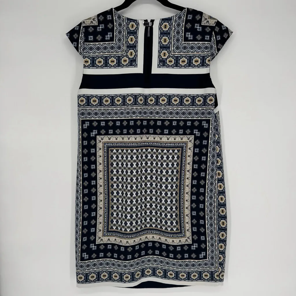 Mango MNG Navy White Patterned Mini Dress S - Image 4