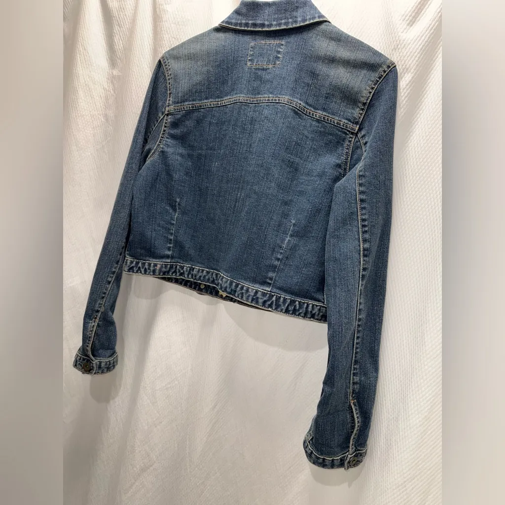 Vintage Levi’s Y2K Denim Button Up Cropped Jean Jacket Size Large - Image 8