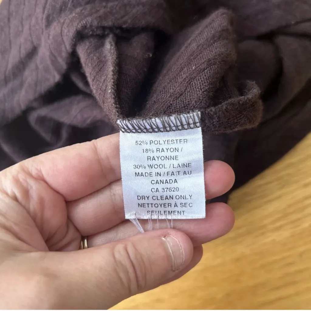 House Of Spy Mini Dress Turtleneck Size Large Made In Canada Cowl Neck Brown - Image 7