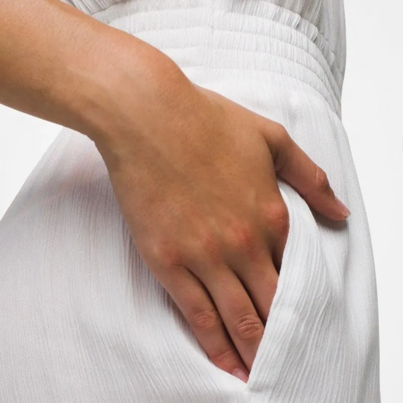 Prana Fernie White Tencel Modal Strappy Crisscross Wide Leg Jumpsuit, Medium - Image 3