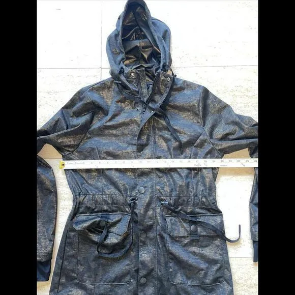 All in‎ Motion Green Black Gold Camo Print Water Resistant Jacket Sz M - Image 3