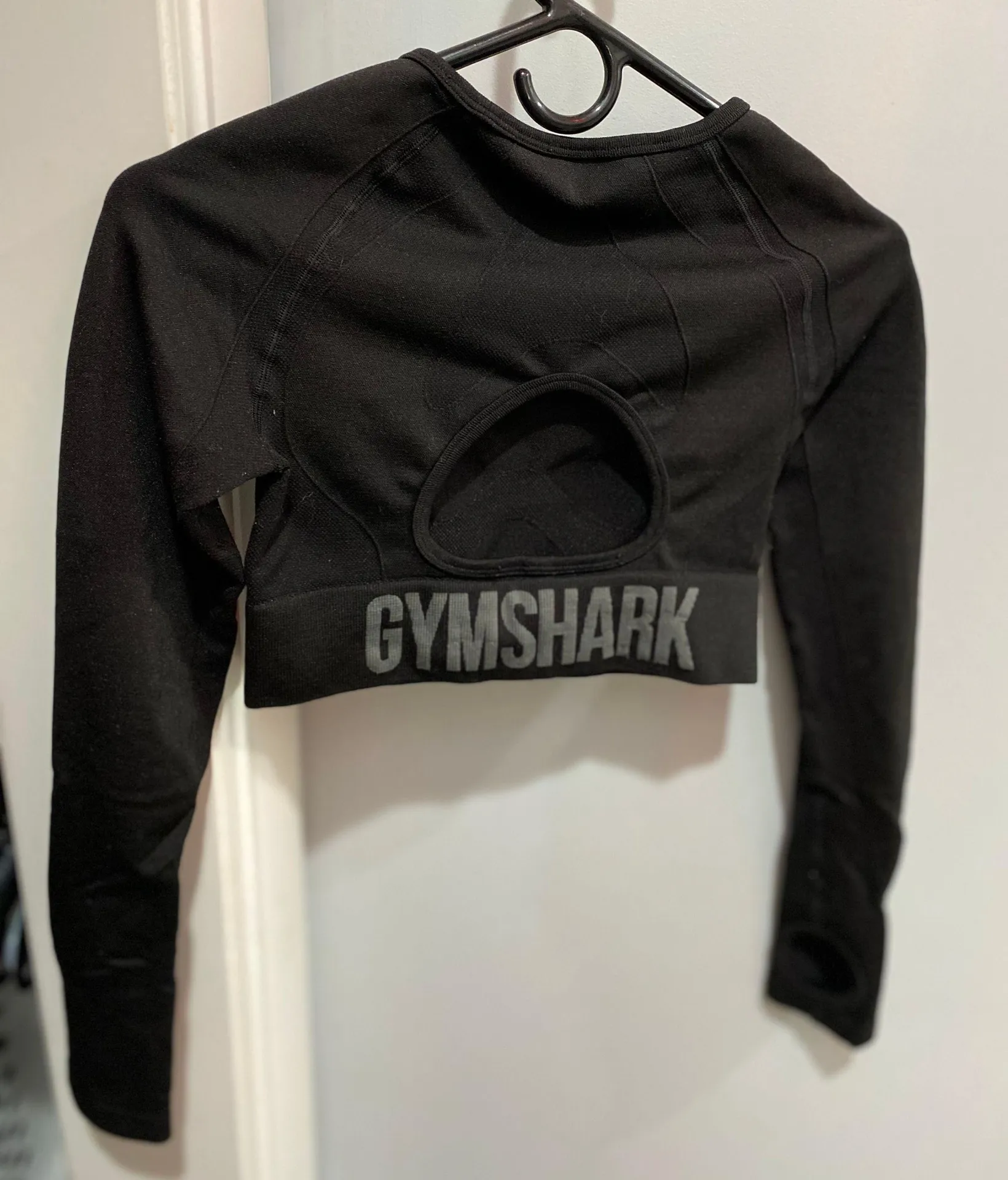 Cross Back Long Sleeve Crop Top - Image 2