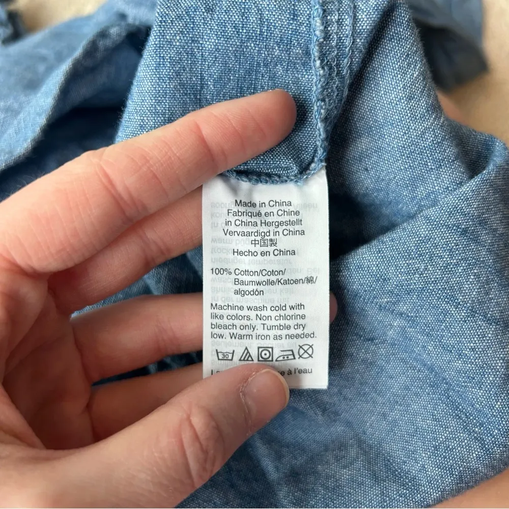 J. Crew Mercantile Chambray Popover Blouse - Image 4