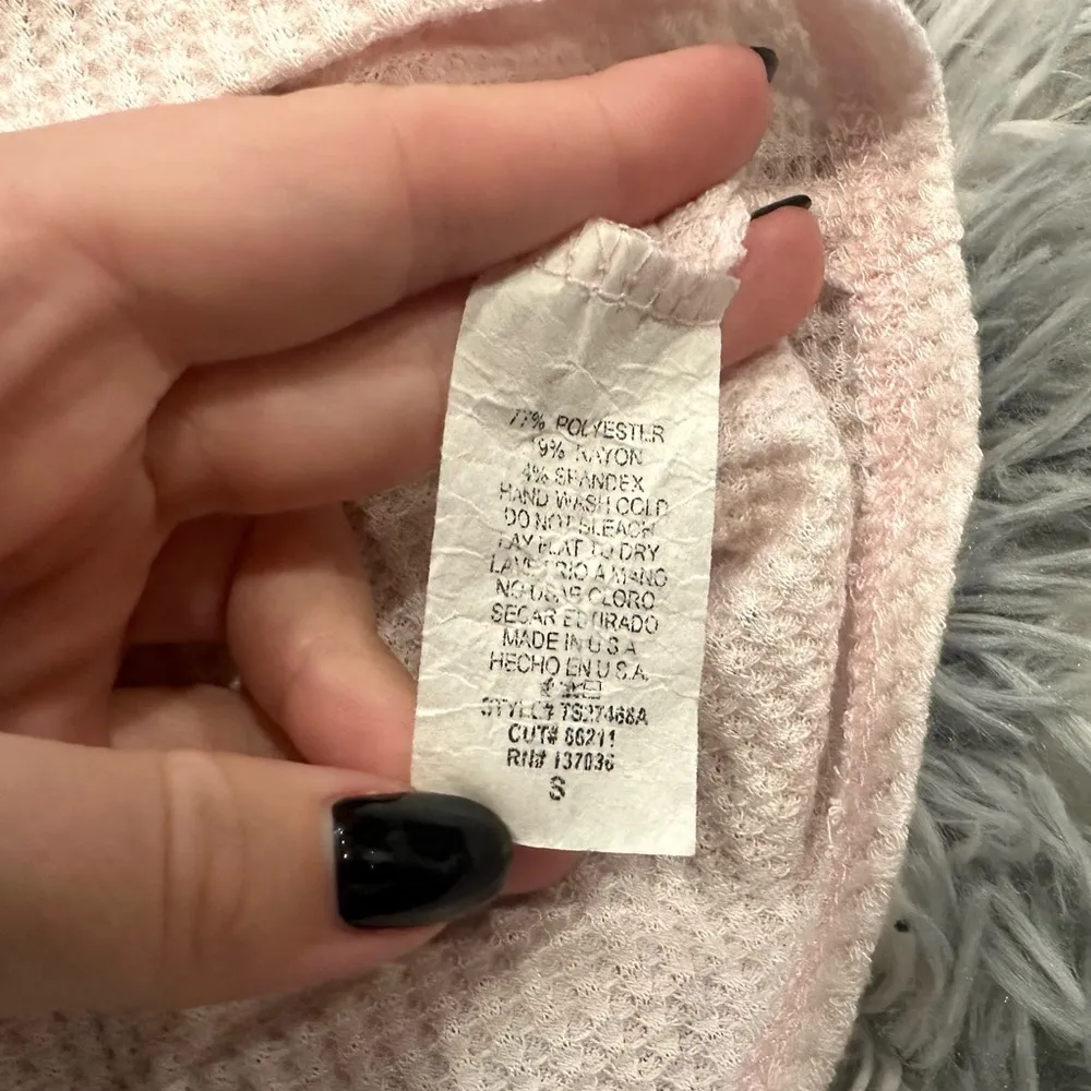 Altar'd State Waffle Knit Tie Front Button Up Shirt - Image 5