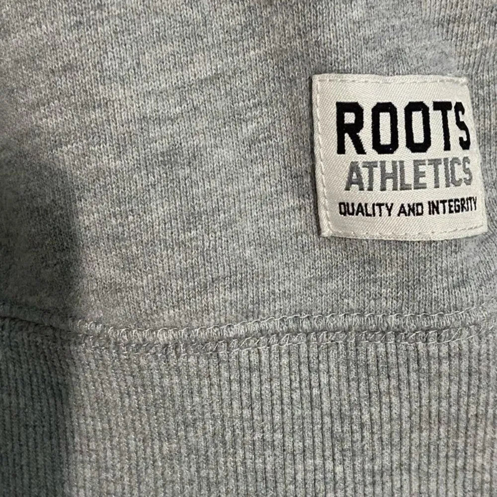 Roots Cooper 1/4 Zip Sweatshirt Polo Collared Heathered Gray XS - Image 3