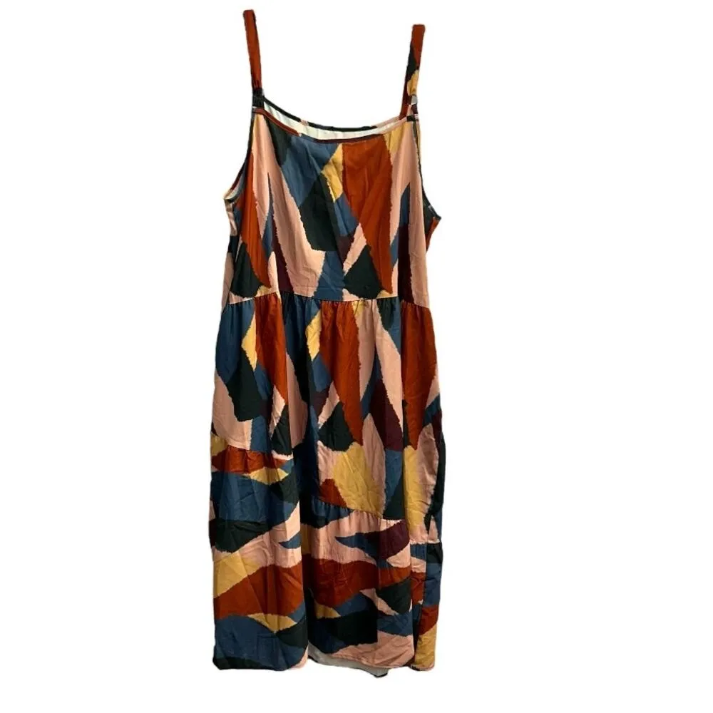 BLOOMCHIC Multicolor Sleeveless Adjustable Straps Midi Dress Size 18/20 - Image 2