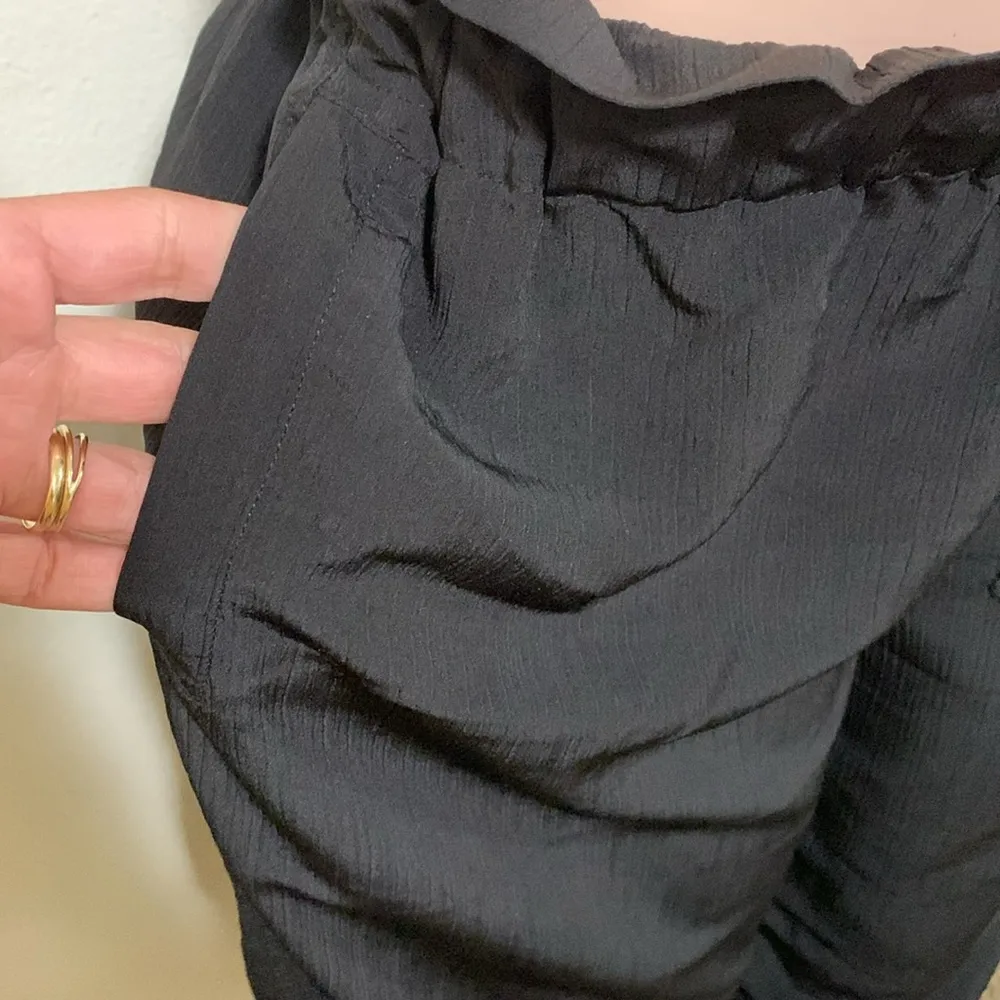 CeCe black drawstring capri 21” inseam woman size 12 - Image 3