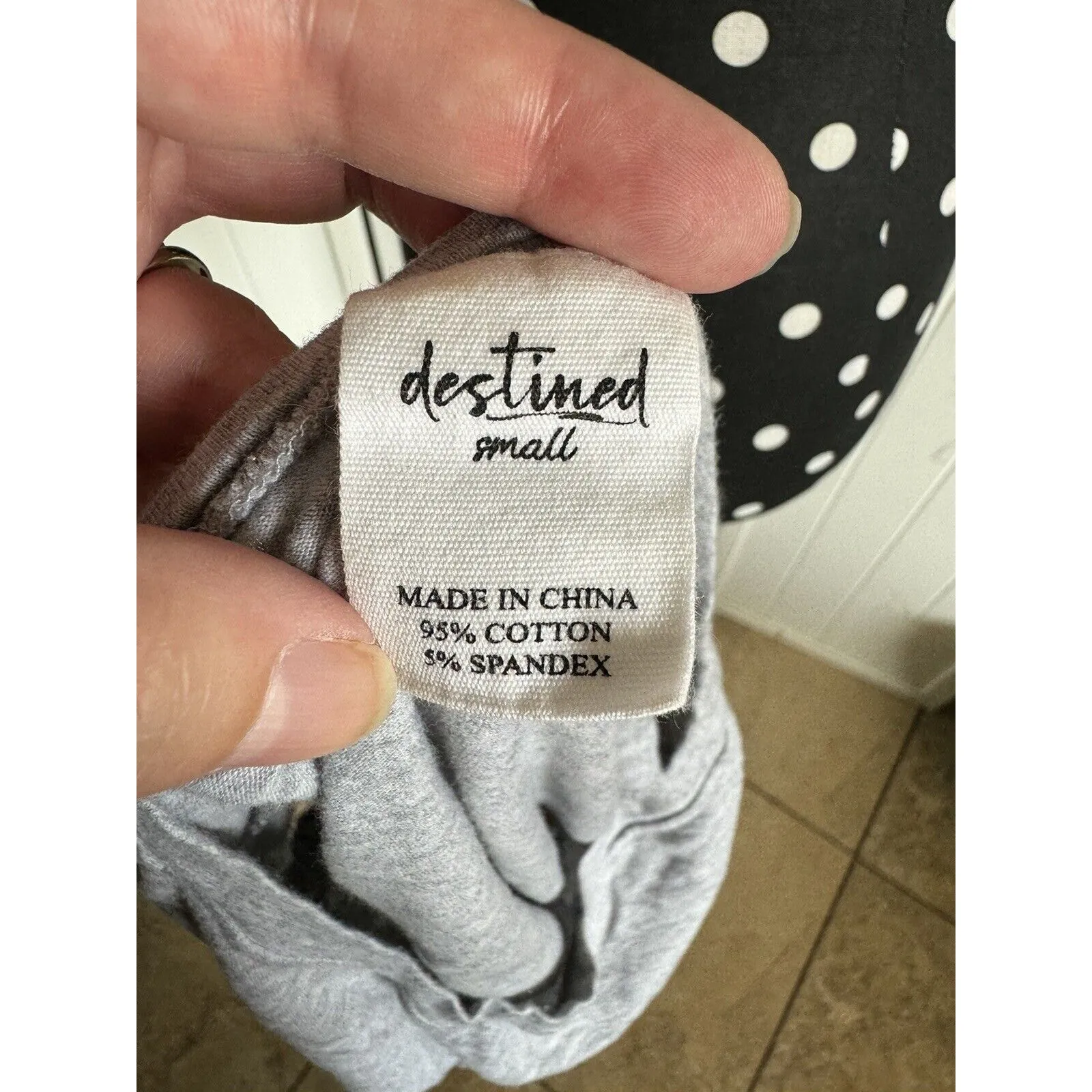 5/$35      Destined Womens Crop Top Sz S Round Neck Heather Gray Knit‎ Tee Shirt - Image 5