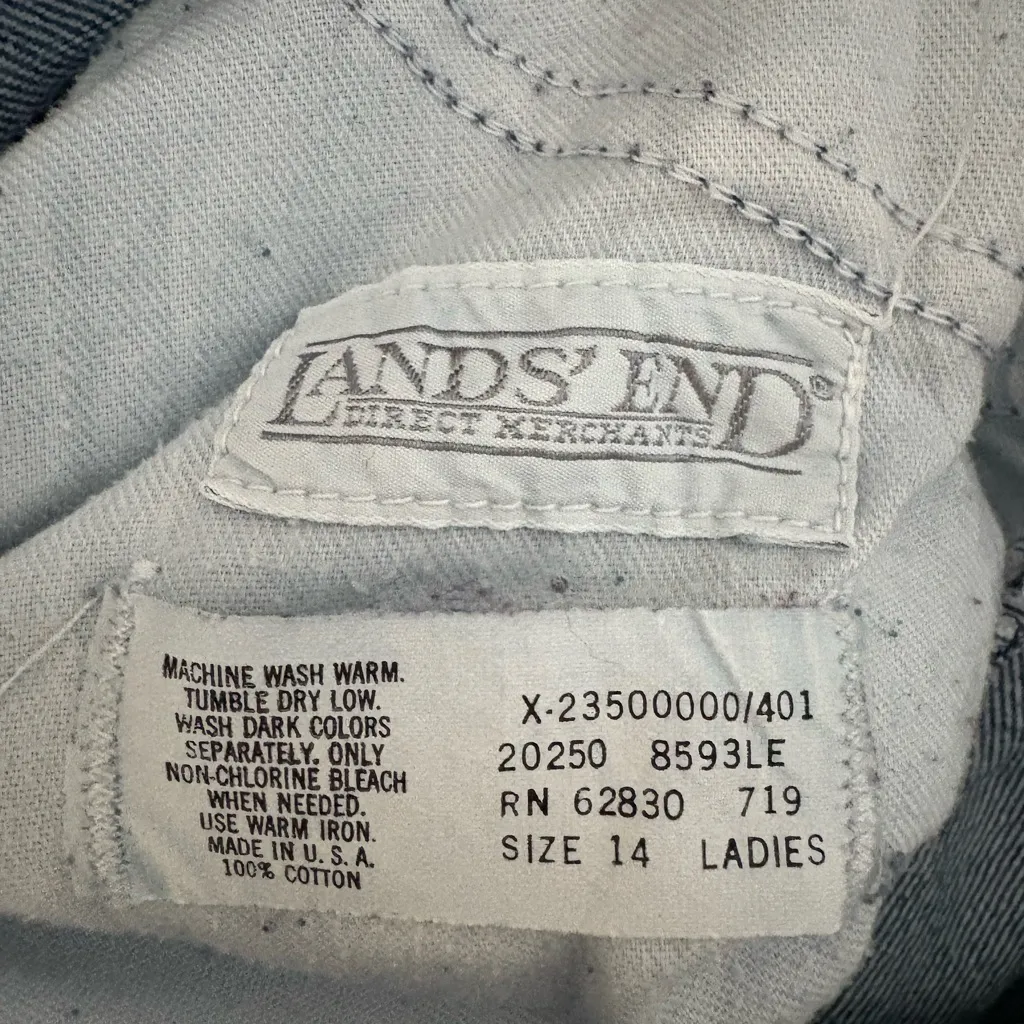 Vintage Land’s End High Waisted Jeans Women’s Size 14 EVC No Back Pockets 491‎ - Image 9