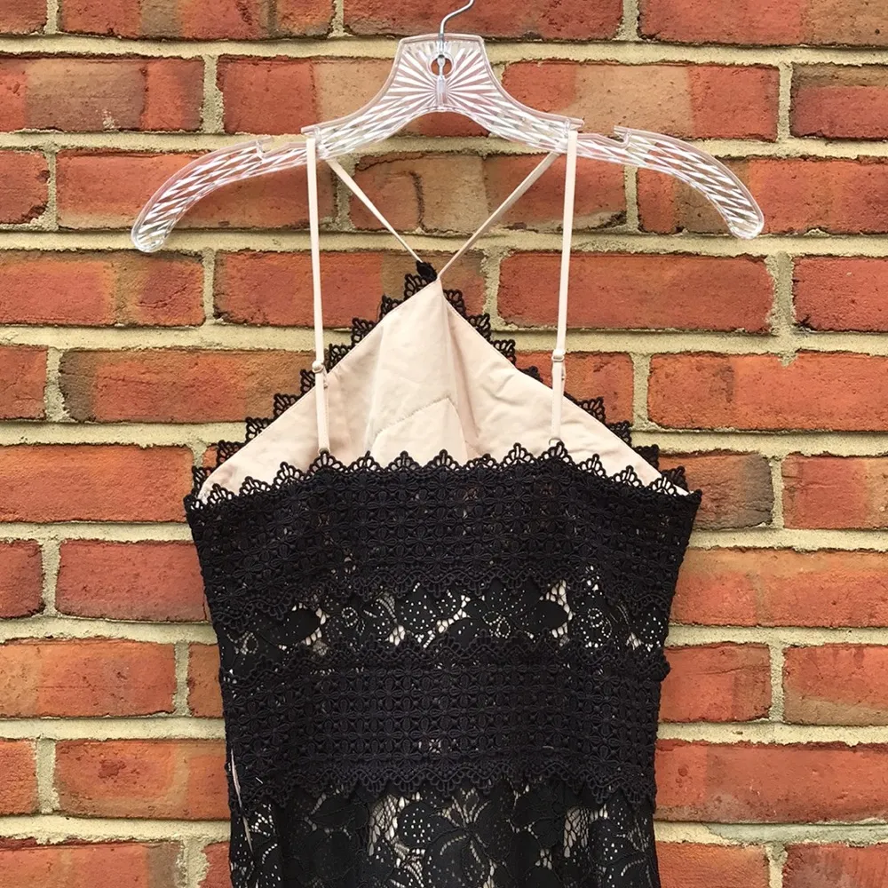 Black Lace  Halter Neck Tabitha Cocktail Dress / Maxi-Length Gown - Image 15