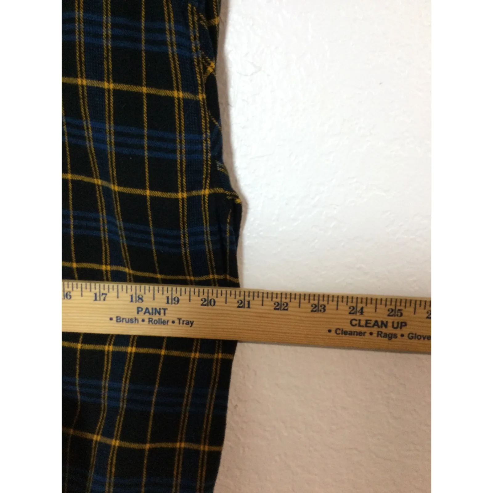 Original Use Flannel Shirt Plaid LongSleeve ButtonUp Top Black BlueYellow M(252) - Image 4