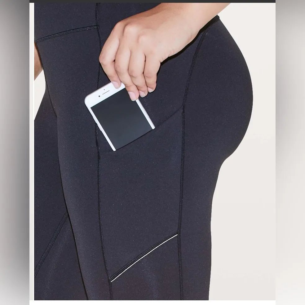 🍋 LULULEMON Black Speed Up Crop *21" Size 10 - Image 8