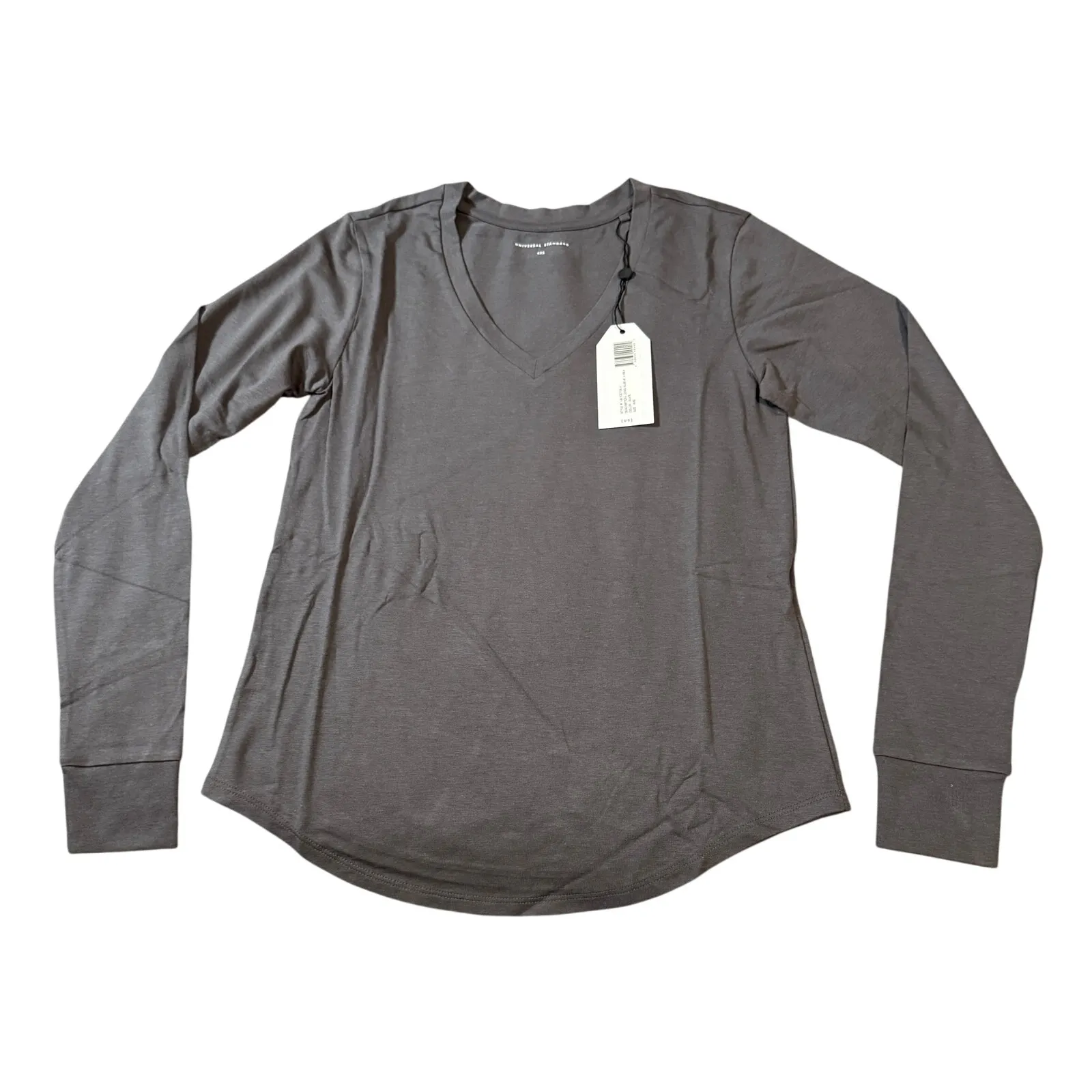NWT Universal Standard Size 4XS (00-0) LONG SLEEVE V REX Slate Grey Causal Pima - Image 1