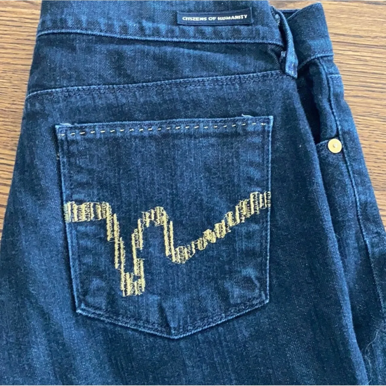 Citizens of Humanity Bootcut Jeans Womens 28 Stay Gold Low Waist Dark Wash - Image 4