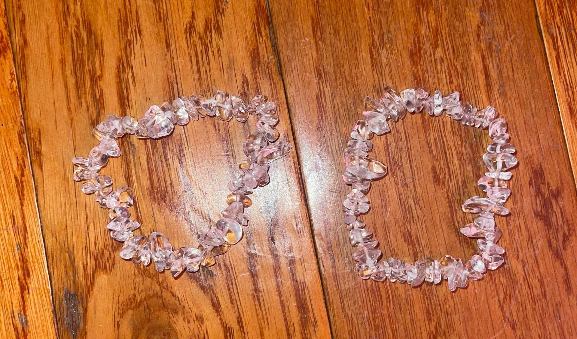 2 Clear Quartz Gemstone Bracelets White - Image 2