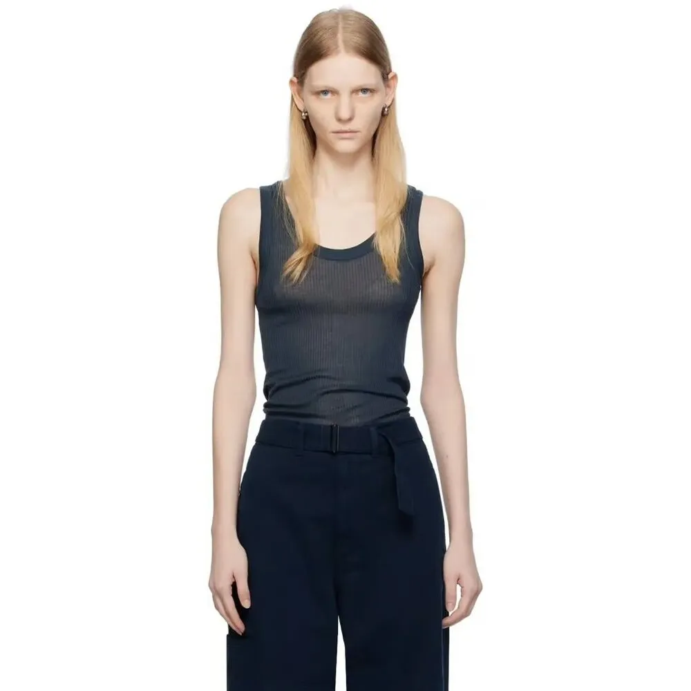 Lemaire Seamless Tank Top in Storm Blue Medium New Womens Beater Sleeveless Top - Image 14