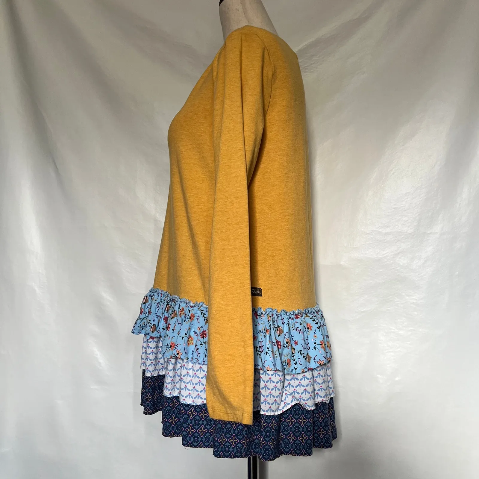 Matilda Jane  Boho Tunic Womens Top Small Cottage Patchwork Tiered Ruffle Whimsy - Image 4