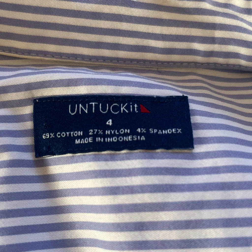 UNTUCKit Blue and White Striped "Amanda" Shirt Dress size 4 - Image 4