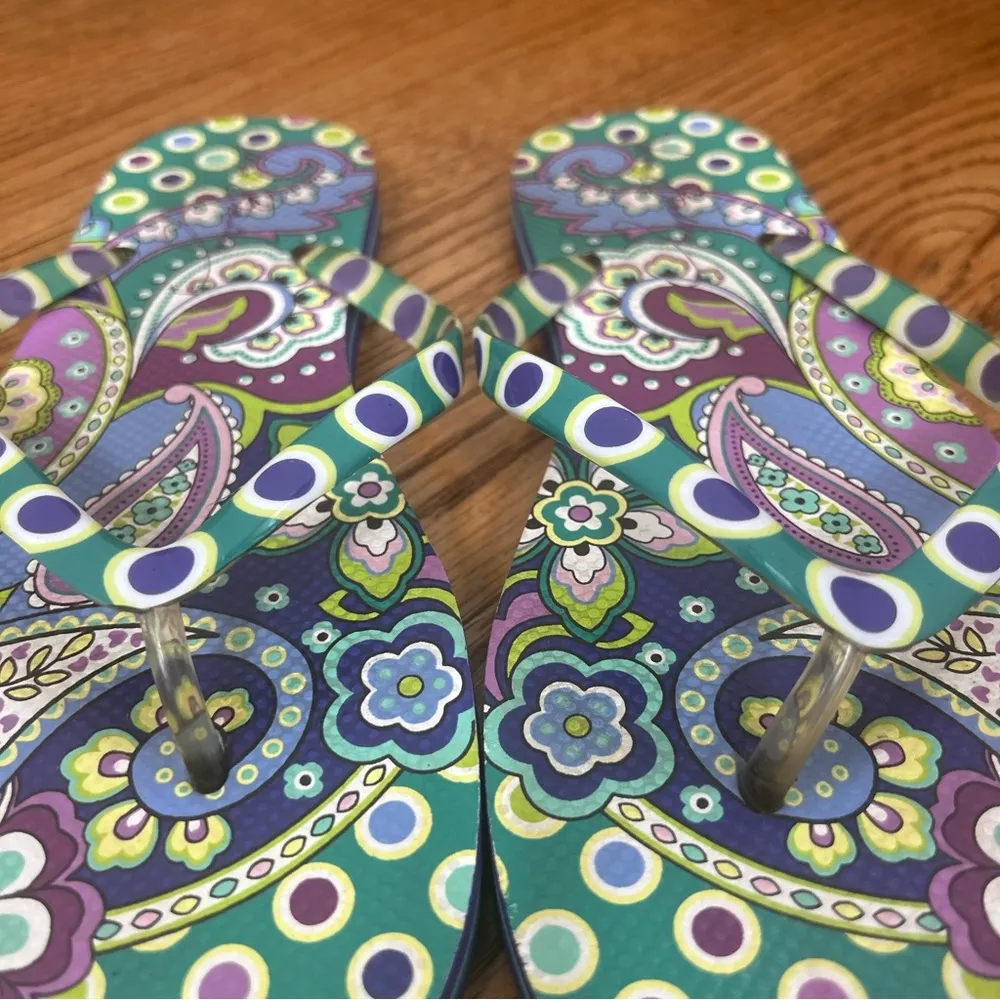 Vera Bradley | Heather Paisley Flip Flop Thongs Sandals Size M 7/8 - Image 8