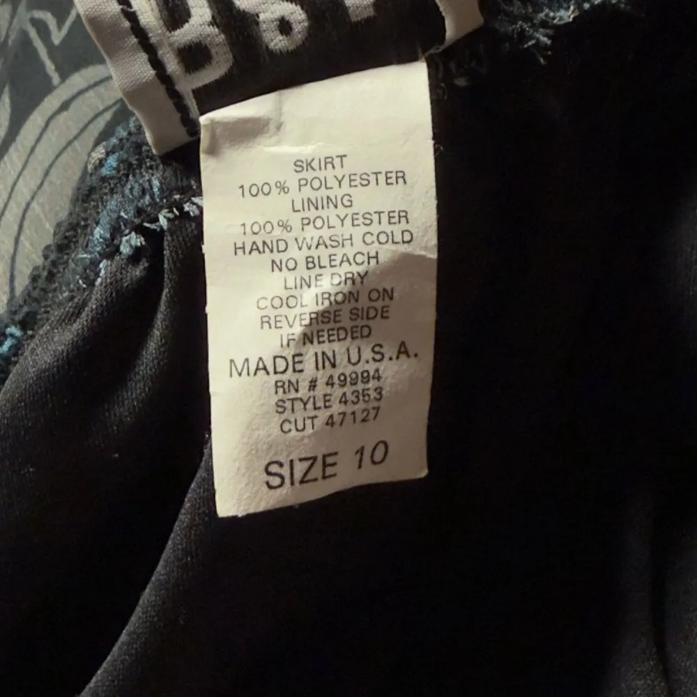 Vintage 90s RM Richards Blue Chiffon Floral Skirt 10 Asymmetrical Fairy Grunge - Image 9