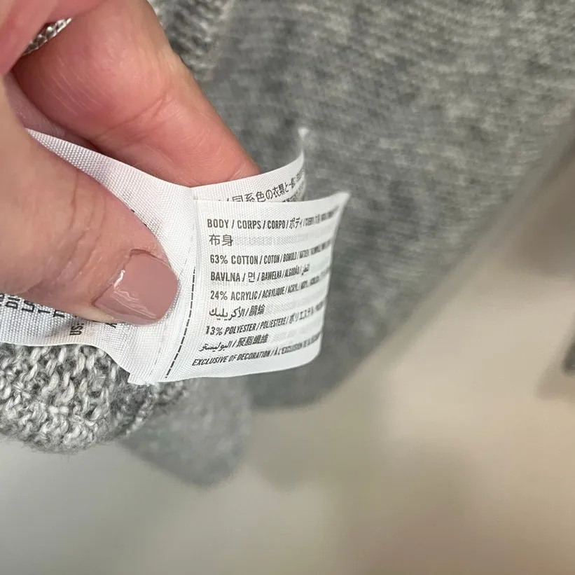 Abercrombie Fitch Gray Preppy Academia Button Front Long Cardigan Sweater Size S - Image 4