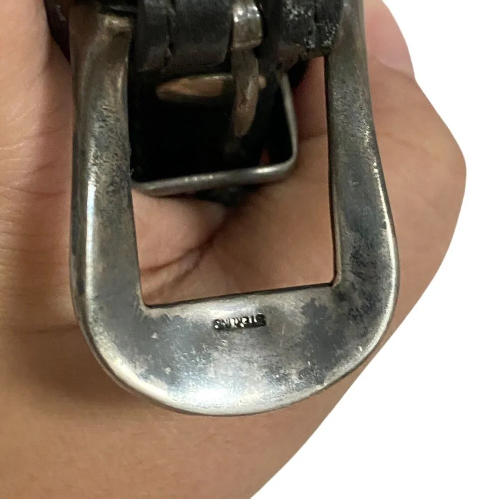 Vintage Southwestern South Wick Black Brown Leather S 40 Sterling Silver Conchos - Image 11