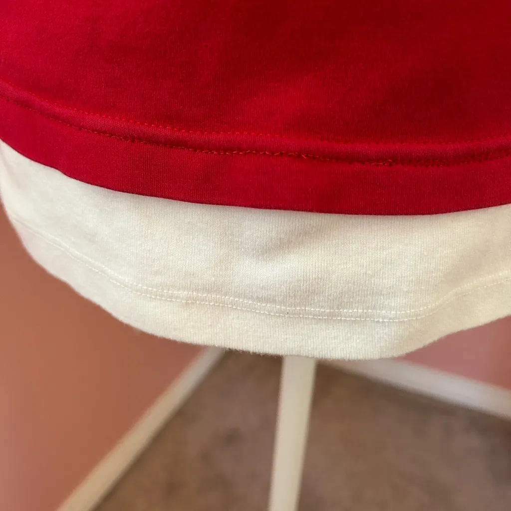 VTG Y2K 90s DIY look Grannycore embroidered snowman whimsical Xmas layered top S - Image 6