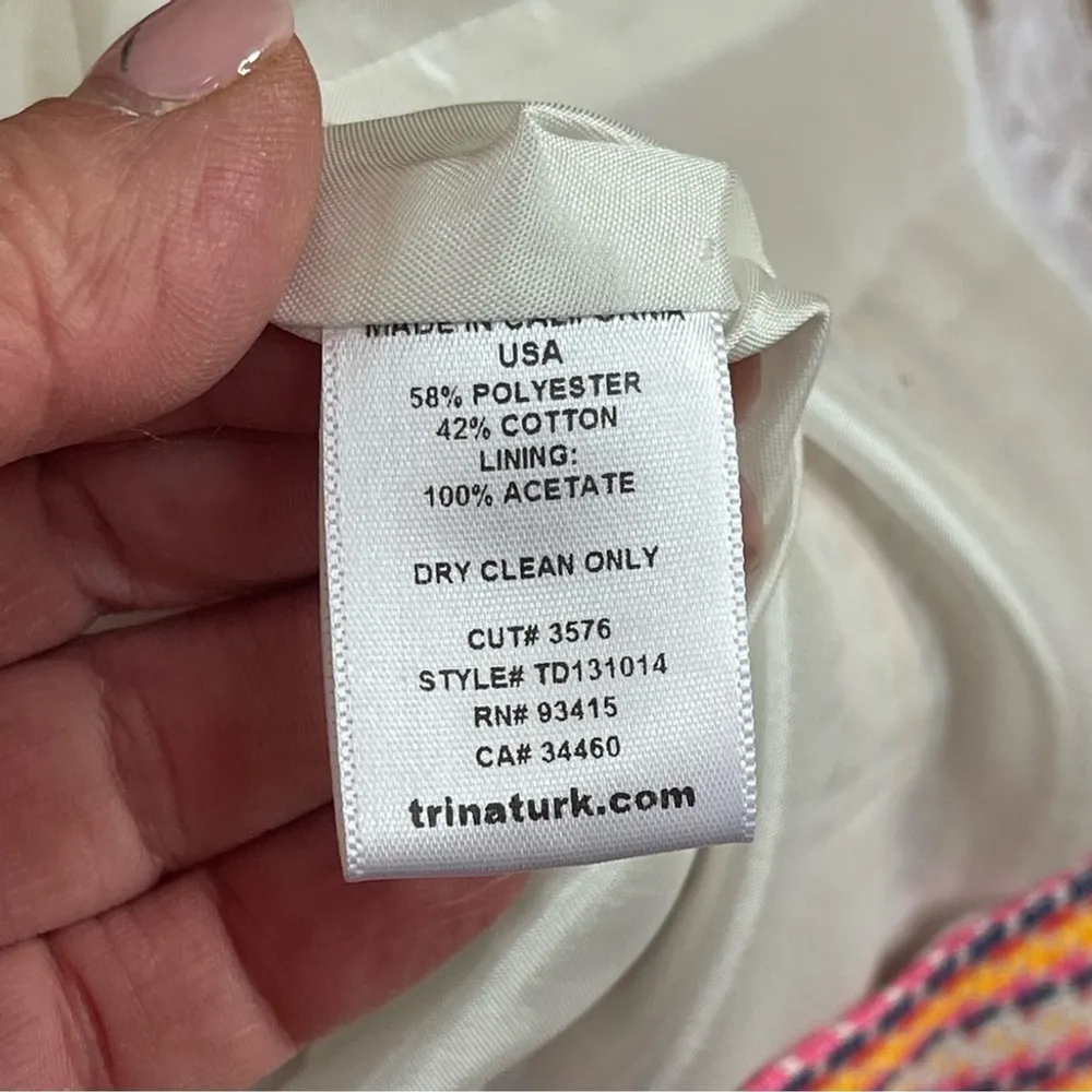 Trina Turk Garden Tea Striped V-neck dress Sz 6 new nwt straight modern party - Image 13