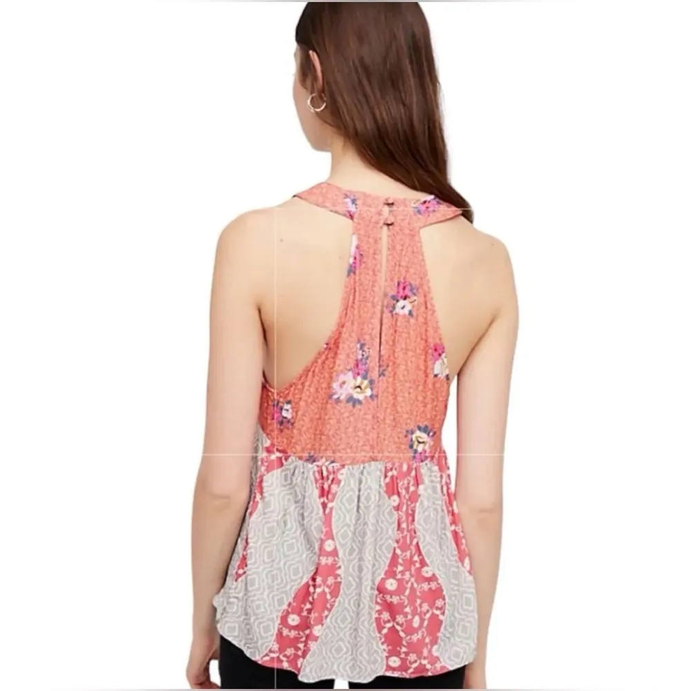 Free People Dream Darlin Floral Patchwork Tank Top Size Small EUC - Image 2