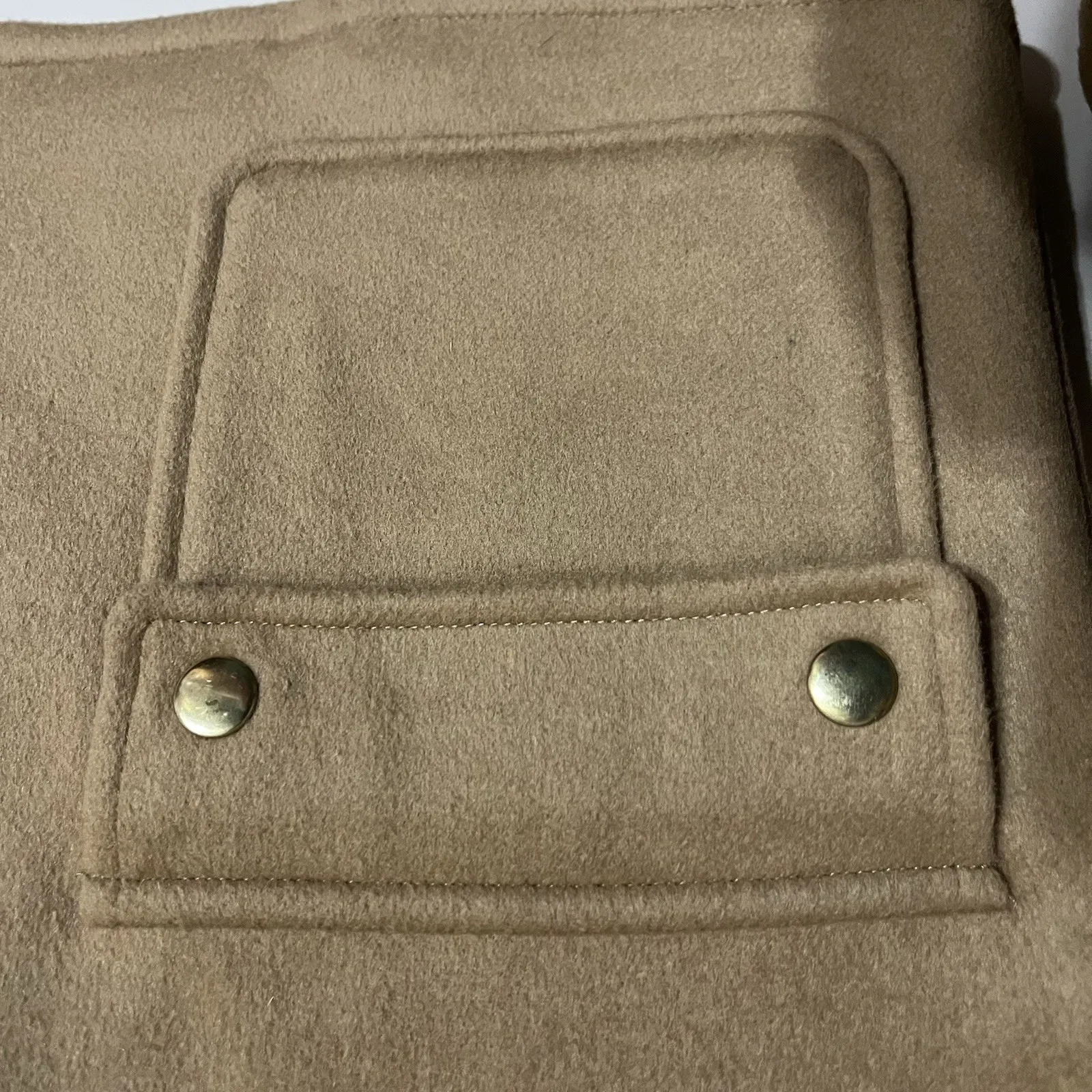 Joie Women's Size Medium Tan Pea Coat Jacket Short Wool Blend Zip Front - Image 2