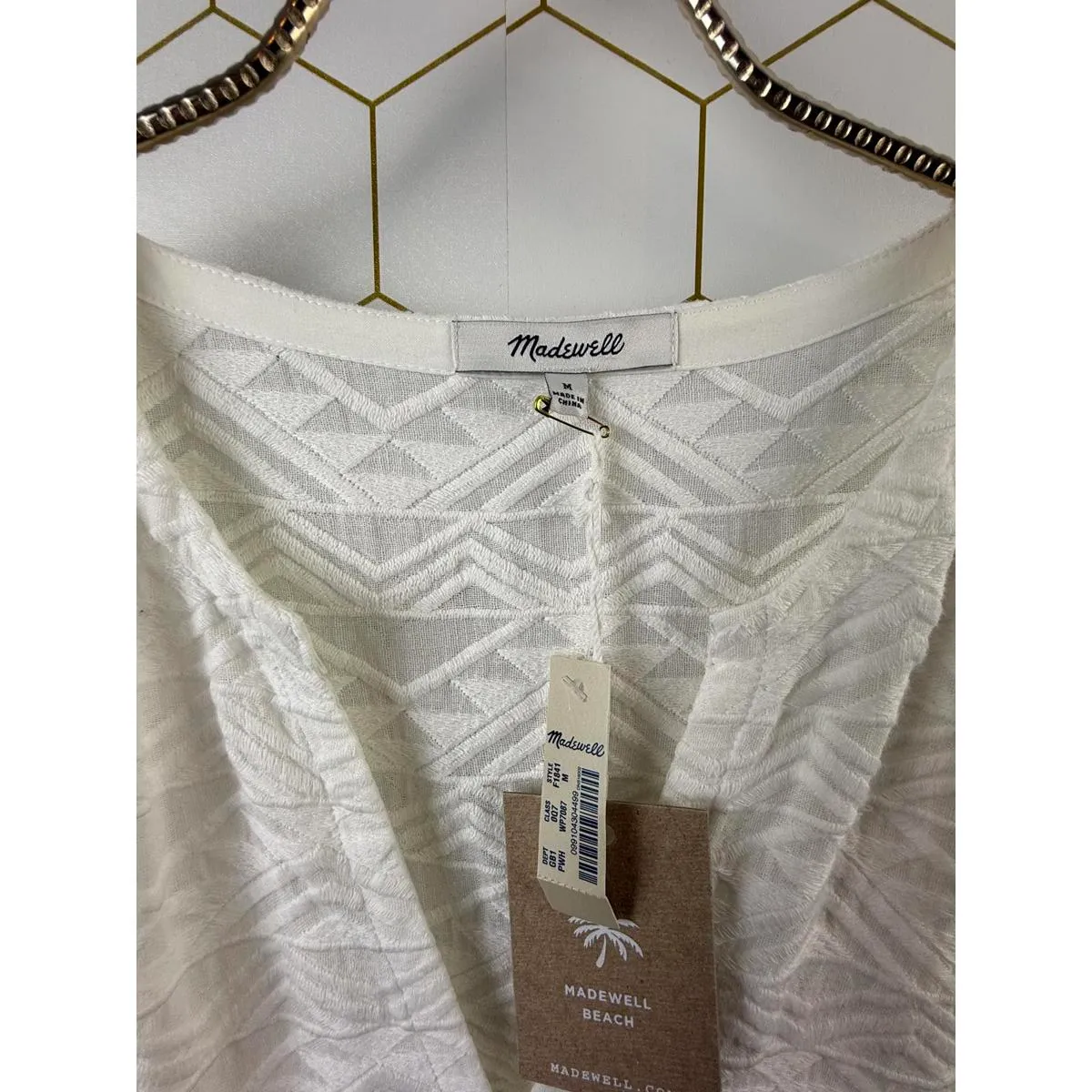 Madewell Tan Textured Beachwear Cover-up or Sheer Dress - Size - Medium - NWT - Image 4