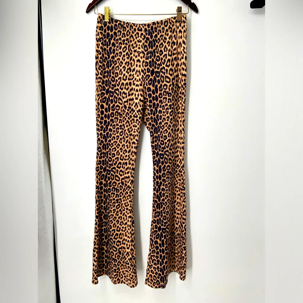 Shein Leopard pants High Rise Flair Bottom size Small‎ - Image 2