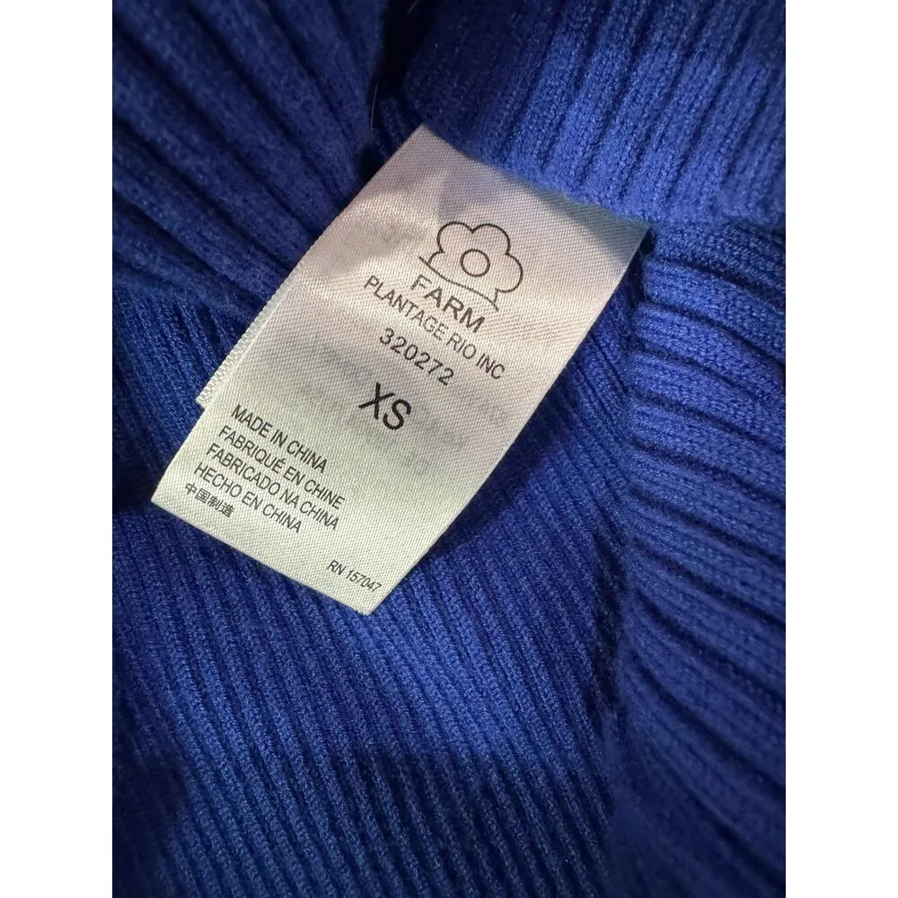FARM Rio cobalt blue Heart Neckline Blue Knit Dress size XS - Image 13