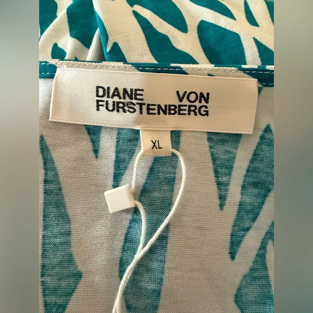 Diane Von Furstenberg DVF Kip Romper Twigg Turquoise NWT Size XL MSRP $468 - Image 2