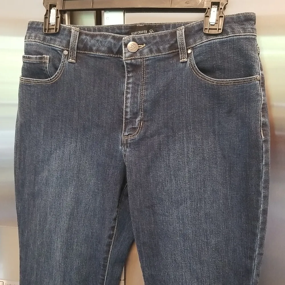 đź’•SUSAN GRAVERđź’• Regular High Stretch Denim Crop Jeans with Ties 8P - Image 10