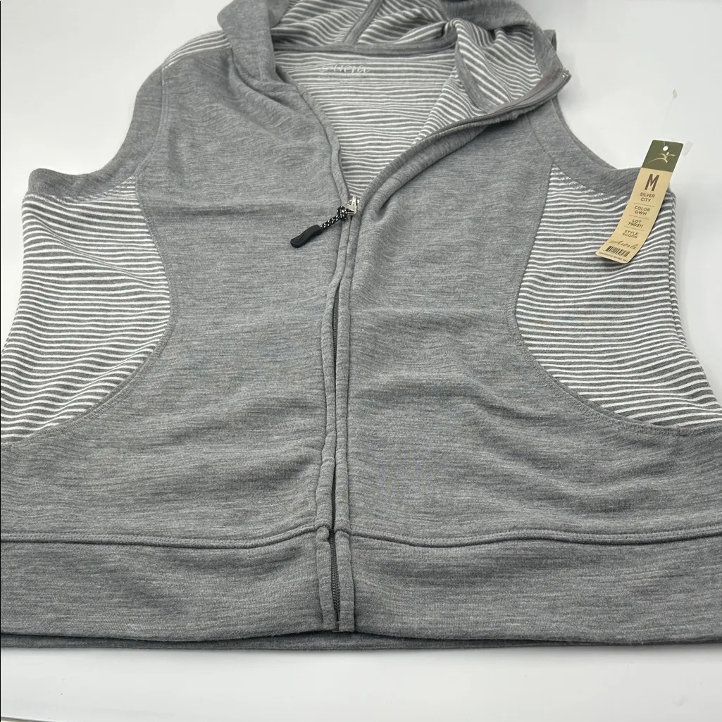 Gray and White Striped Hooded Vest - Image 9