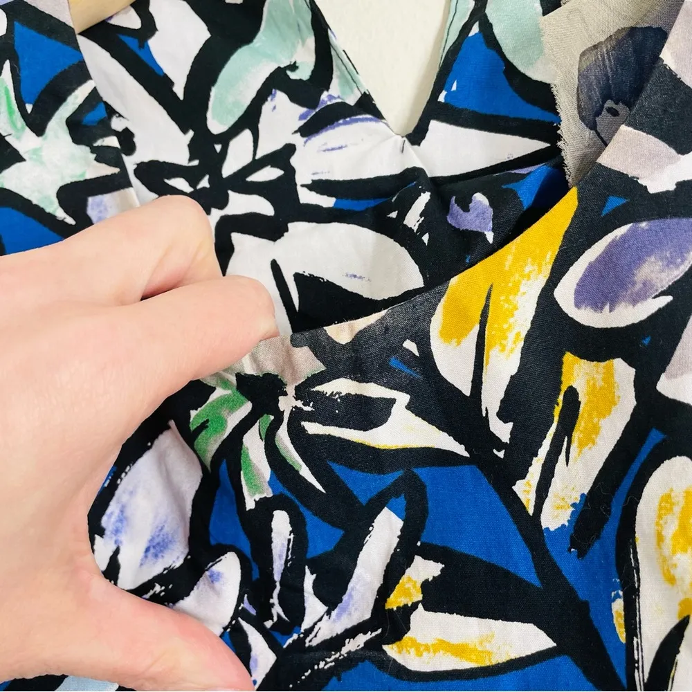 Shush Japanese Cotton Floral Tank Royal Blue size 0 - Image 12