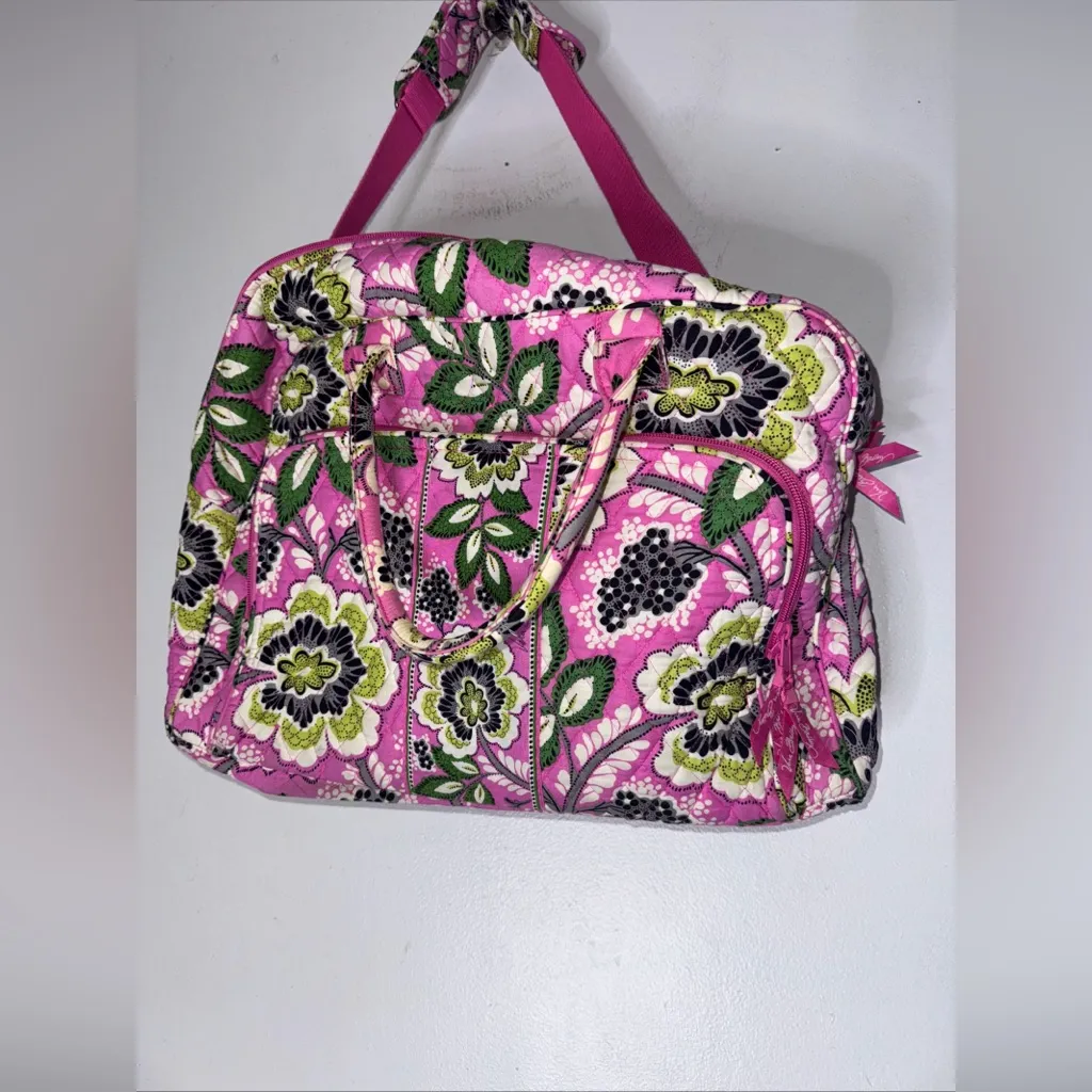 vera bradley pink floral weekend duffle bag‎ - Image 2