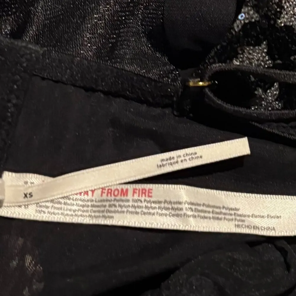 Anthropologie Womens Black Star Sequin Bralette With Adjustable Straps Size XS - Image 7