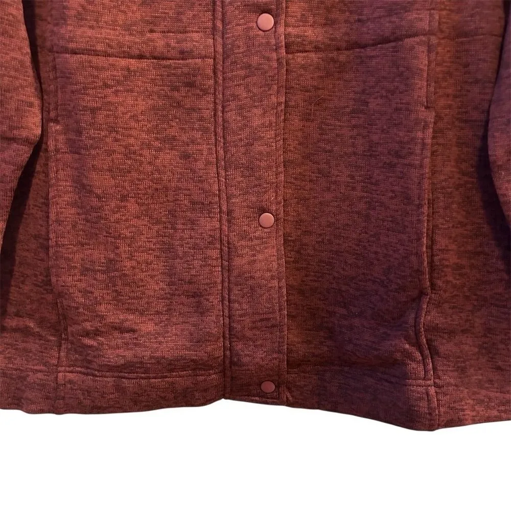 Lands' End Women's XL Red Sweater Fleece Lined Snap Overlay Full Zip Closure - Image 10