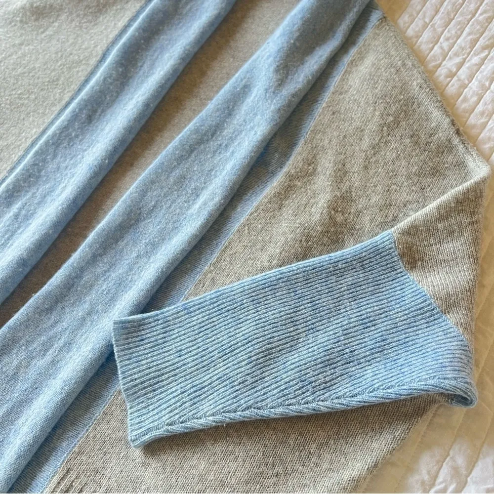 Subtle Luxury 100%Cashmere cocoon Cardigan open front shawl collar blue S/M Gray Size undefined - Image 8